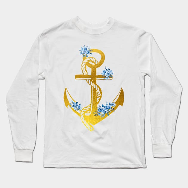 Anchor Long Sleeve T-Shirt by erzebeth